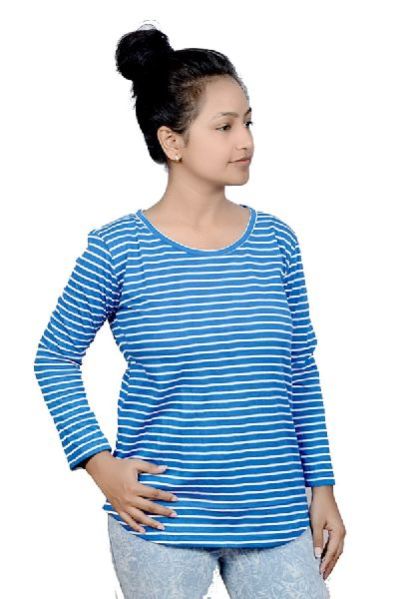 Girls Round Neck Striped Top 05