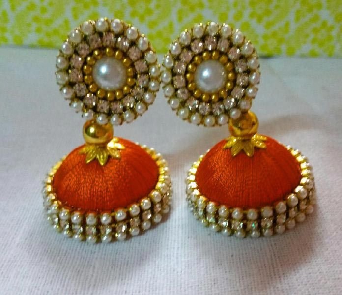 Silk Thread Earrings 03