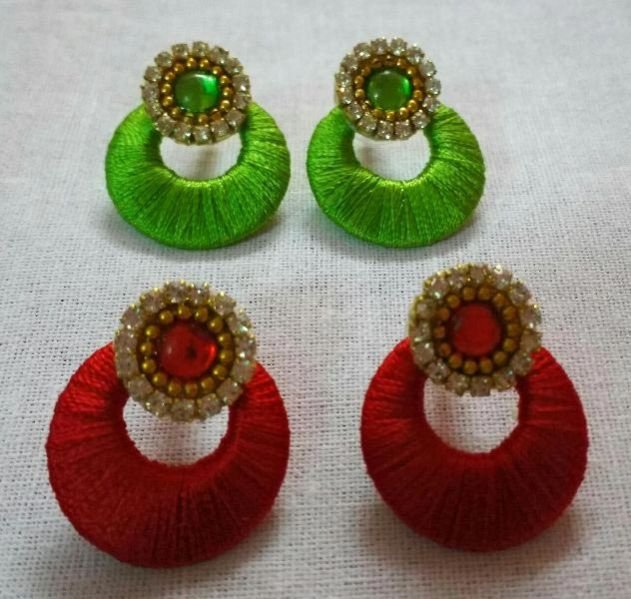 Silk Thread Earrings 06
