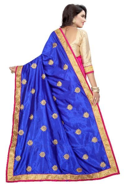 Silky Rose Blue Saree 04