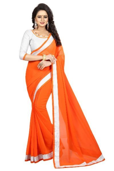 Silver Fenta Chiffon Lace Saree 01