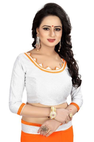 Silver Fenta Chiffon Lace Saree 05