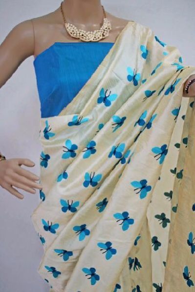 Sky Blue Titali Embroidered Saree