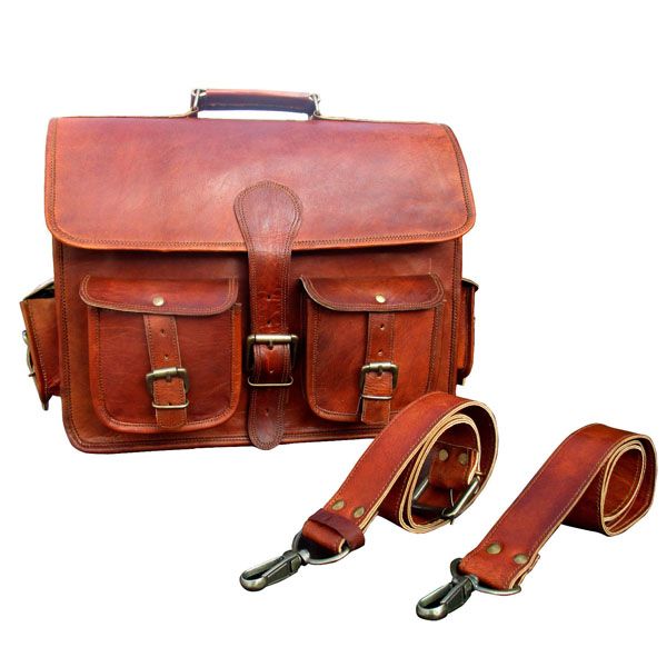 LB016MB Leather Briefcase Bag