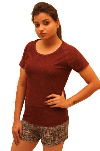Maroon Round Neck T-Shirt 01