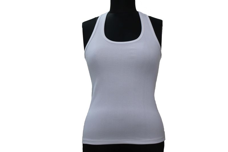 White Racerback Tank Top 01