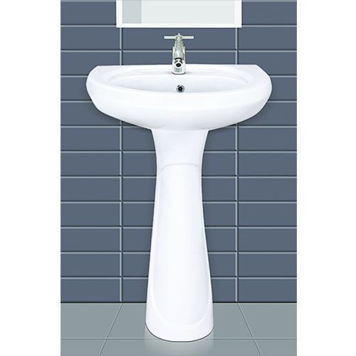 Ceramic Pedestal Plain Wash Basin 01