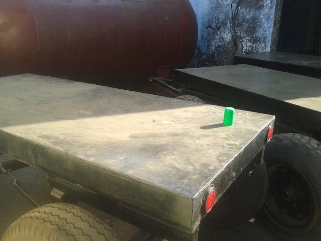 4 Wheel trolley back side view