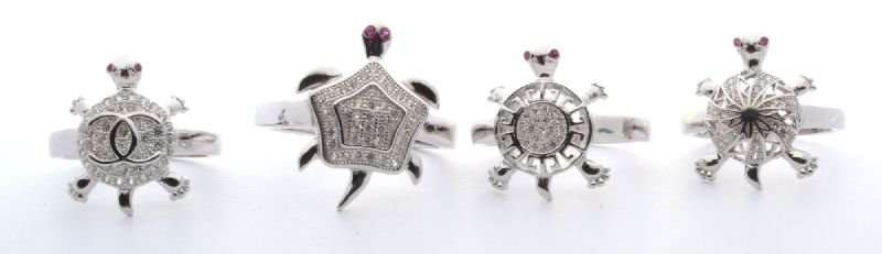 Silver Tortoise Finger Ring 02