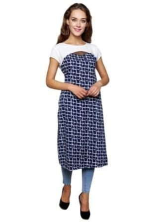 Ladies Kurtis - 2021 blue white