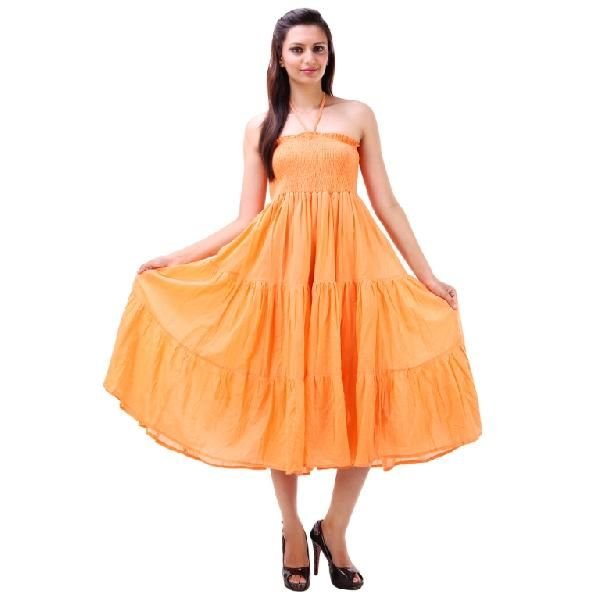 Ladies One Piece Dress - 5023 Orange