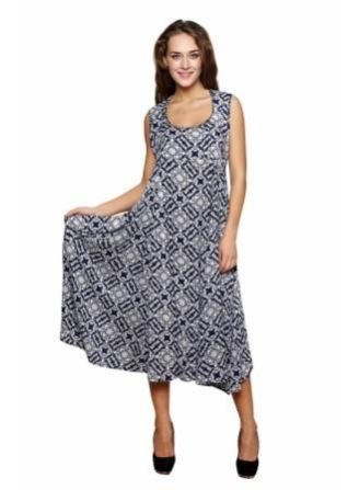 Ladies One Piece Dress - 5211 grey black dress