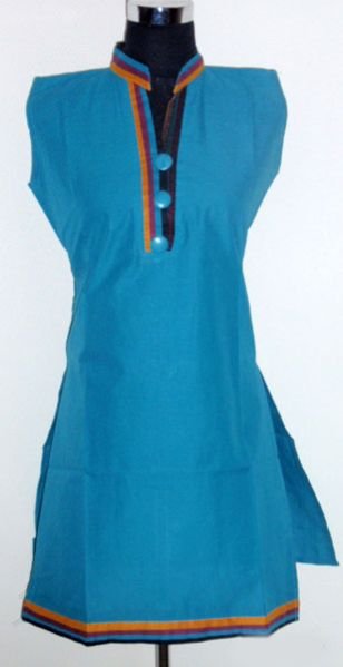 Blue Sleeveless Kurti
