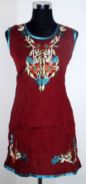 Brown Sleeveless Kurti