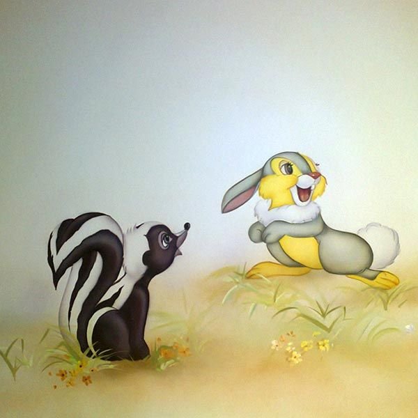 Rabbit with Squirrel Painting