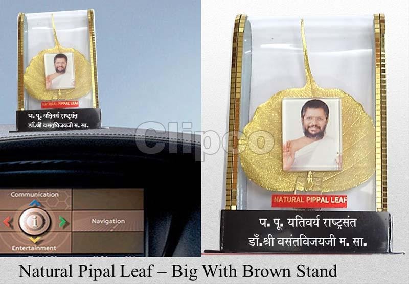 Natural Pipal Leaf big with Brown Photo Stand