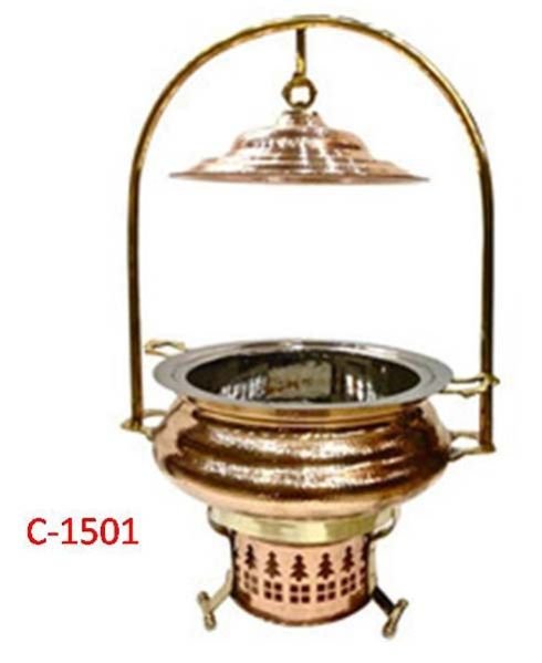 Copper Hammered Mughal Mahal Chafing Dish - 250x2500
