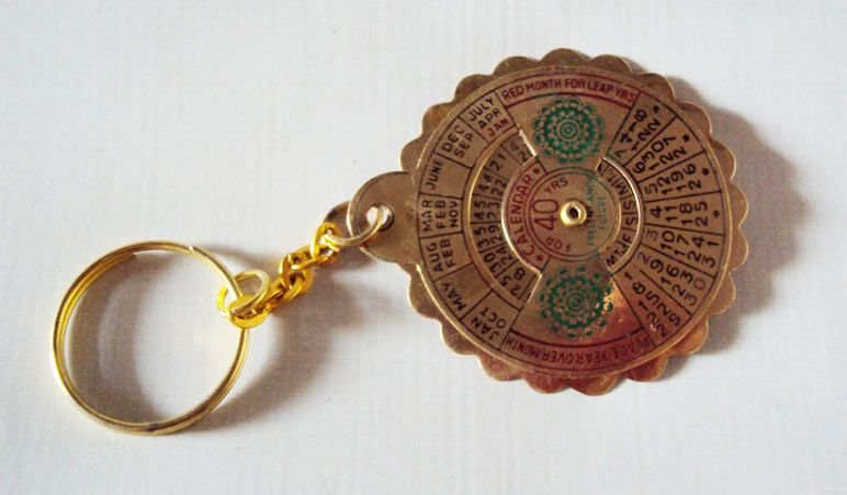 Brass Keychain Calendar