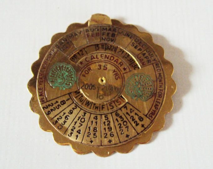 Brass Pocket Calendar