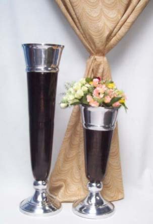 Black Copper Aluminium Flower Vase