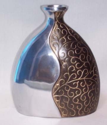 Black Gold Aluminium Flower Vase