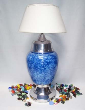 Blue Marble Aluminium Table Lamp