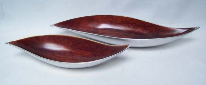 Red Wood Aluminium Bowl