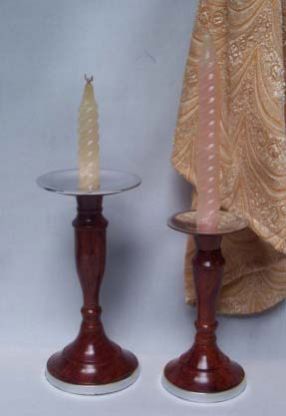Red Wood Aluminium Candle Stand