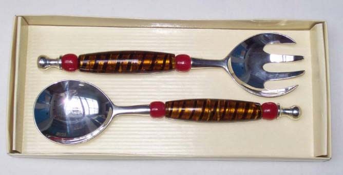 Red Wood Aluminium Cutlery
