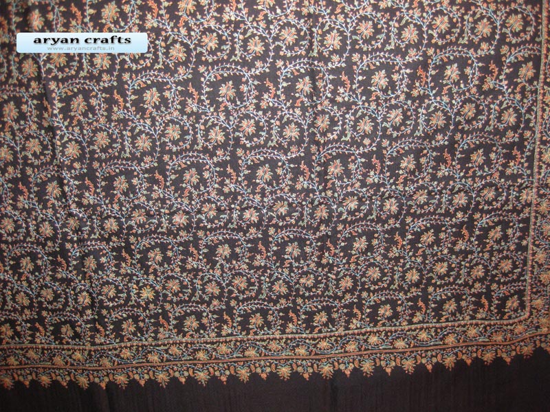Black Hand Made Jamwar Pashmina Shawl