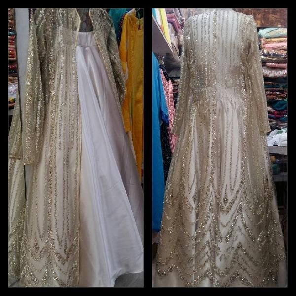 bridal satin lehenga with cape