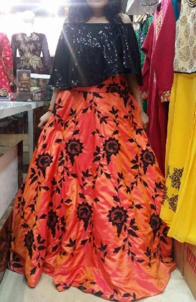 tafta lehenga