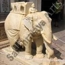 Sand Stone Elephant Statue 01