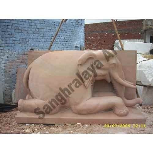 Sand Stone Elephant Statue 03
