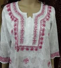 Unstitched Lucknowi Cotton Dress Material