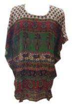 Bagru Print Poncho Top