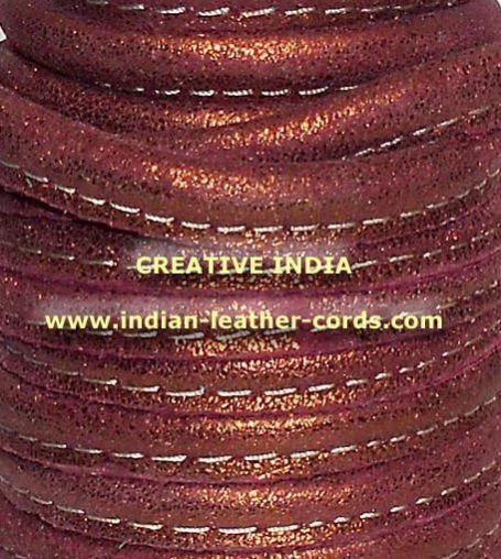 Stitched Round Nappa Leather Cord 03