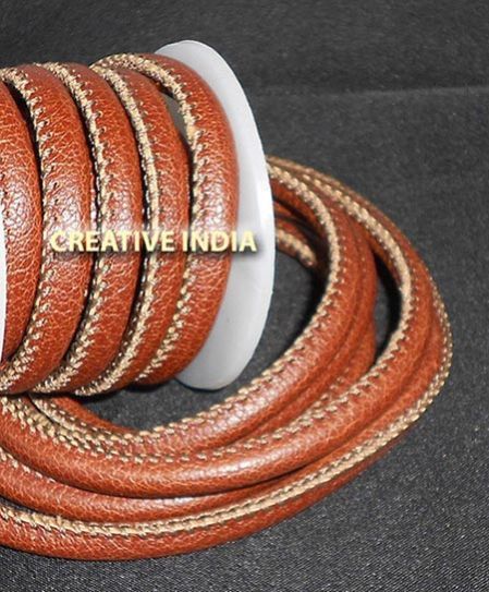 Stitched Round Nappa Leather Cord (C007)