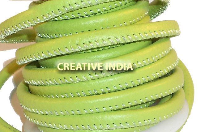 Stitched Round Nappa Leather Cord (C021)
