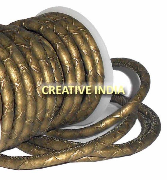 Stitched Round Nappa Leather Cord (C041)