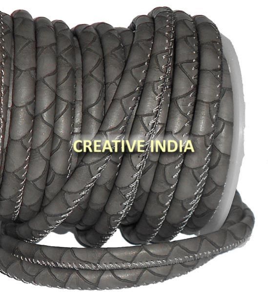 Stitched Round Nappa Leather Cord (C046)
