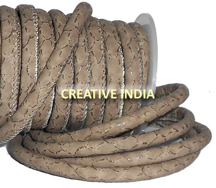 Stitched Round Nappa Leather Cord (C047)