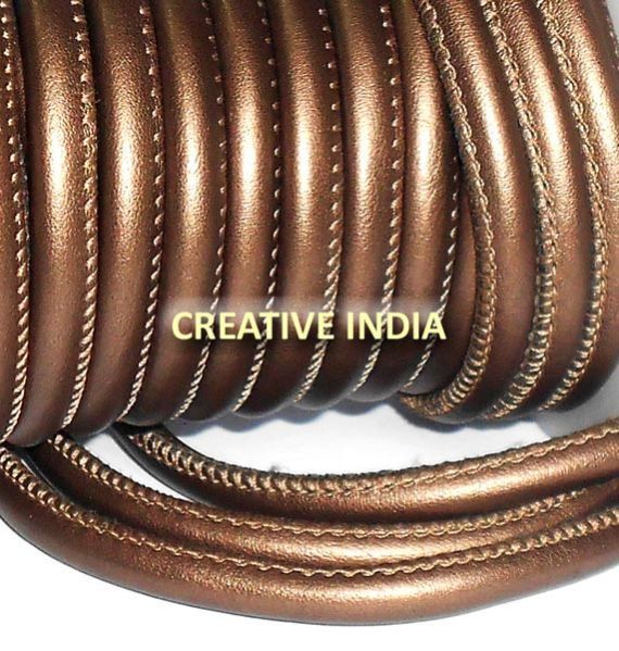 Stitched Round Nappa Leather Cord (C050)
