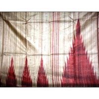 Tassar Ghicha Temple Border Natural Color Saree