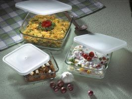 Set of 3 Square Dish with Lid