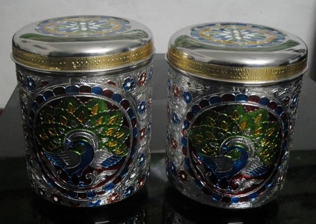 Meenakari Steel Container 01