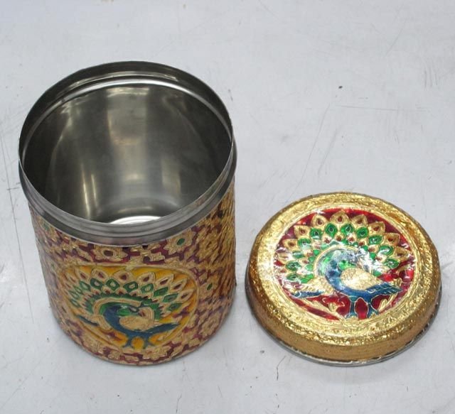 Meenakari Steel Container 02