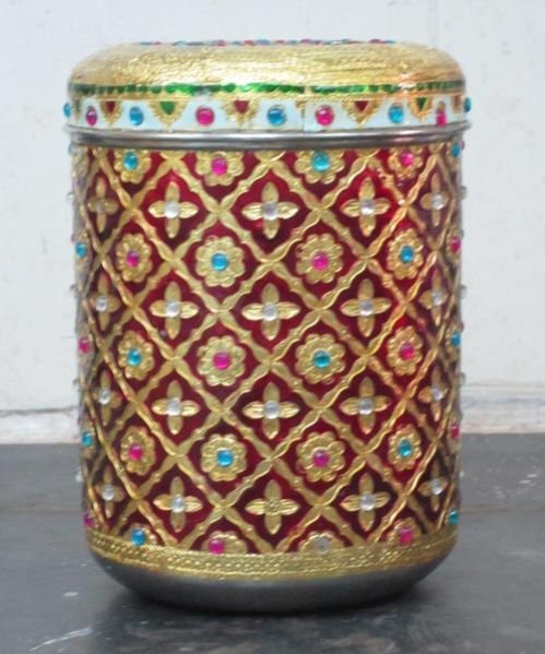 Meenakari Steel Container 03