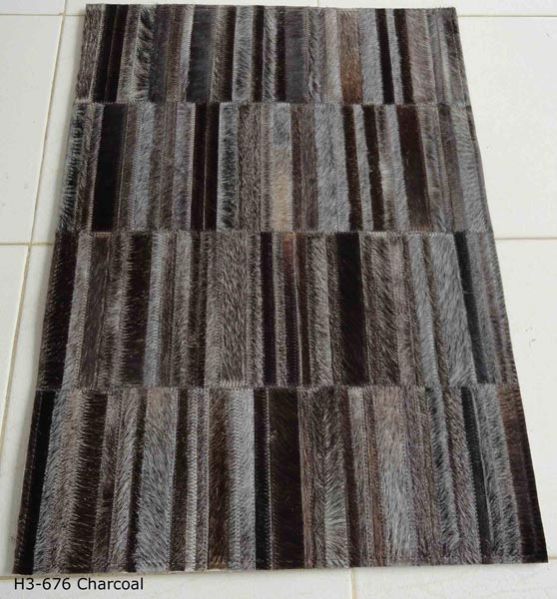 AM-791 Leather Hair On Carpet-Charcola