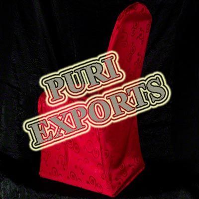 Red Broket Cloth Chair Cover